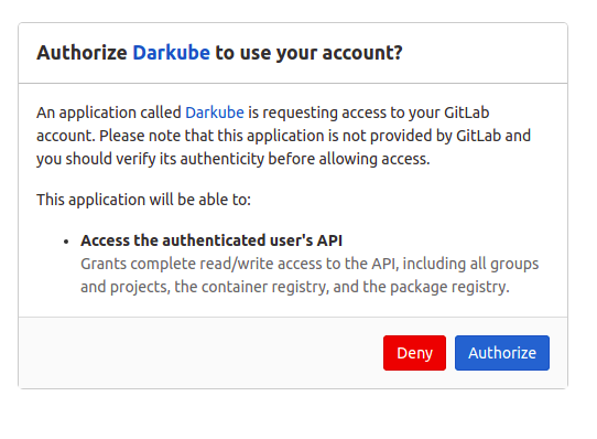 gitlab app authorize