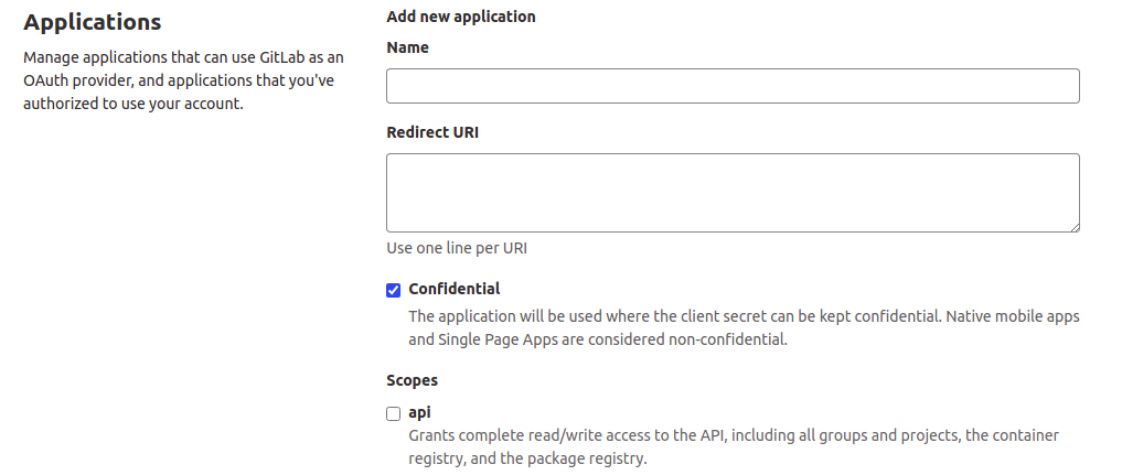 gitlab app page