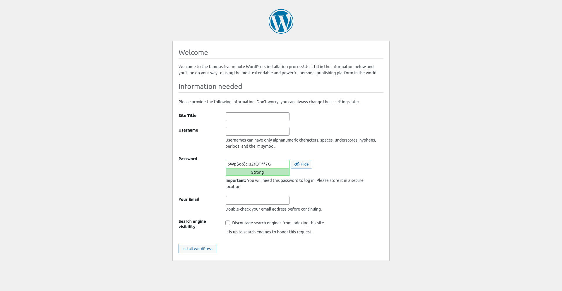 wordpress-first-page